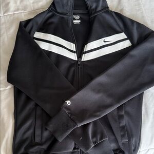 Nike Black Jacket with White Stripes